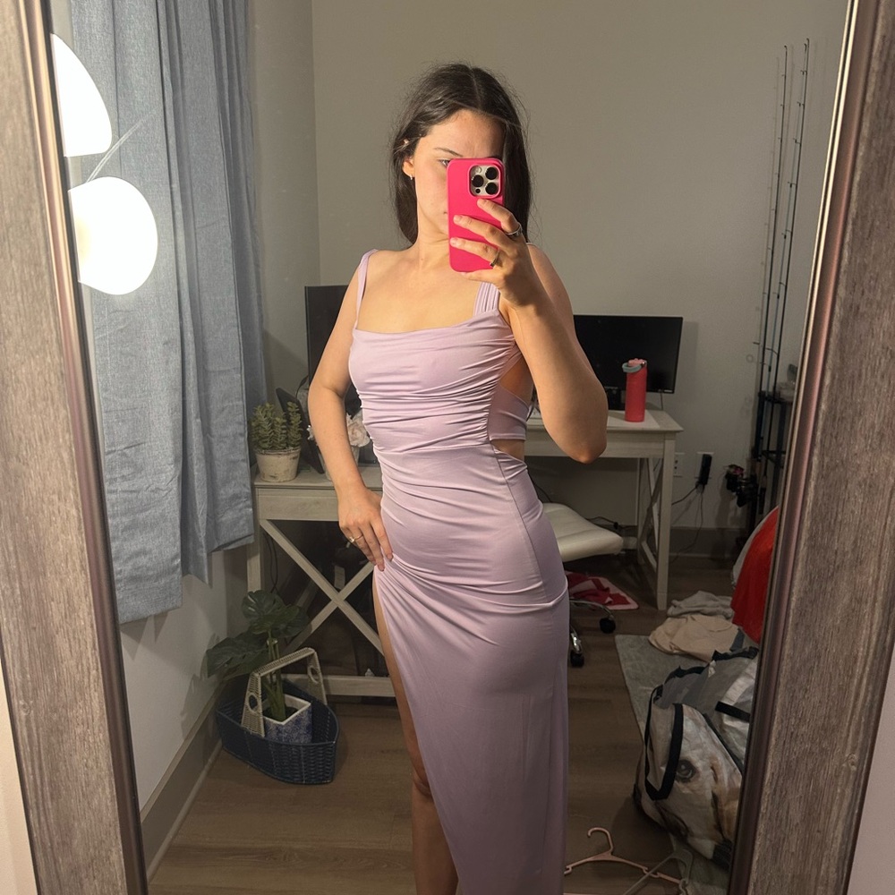 Lucy in the Sky Purple Ruched Asymmetrical Dress